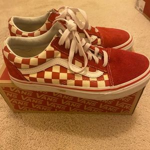 Red old school checkered vans